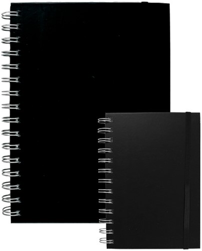 Notitieboek Quantore A6 spiraal lijn 192 pagina's 80gr zwart-3