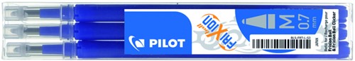 Rollerpenvulling PILOT friXion medium blauw set à 3 stuks