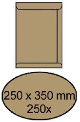 Envelop akte IEZZY 250x350mm zelfklevend 90gr bruin 250 stuks