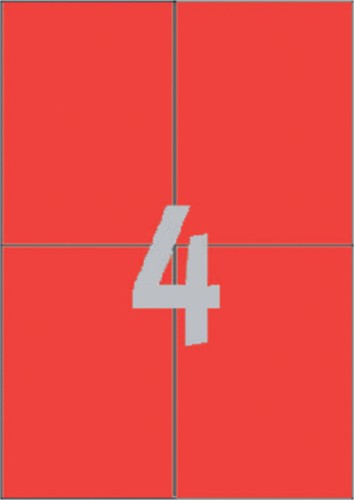 Etiket Avery 3456 105x148mm A6 rood 400 stuks-2