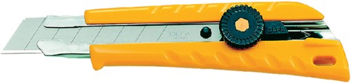 Snijmes Olfa L1 18mm met metalen houder geel blister à 1 stuk-2
