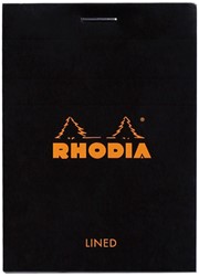 Rhodia Schrijfblok Black No.11 7,4x10,5cm 80gr. Lijn