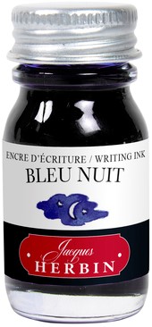 Jacques Herbin Flesje 10ml traditionele inkt voor vulpen - bleu nuit