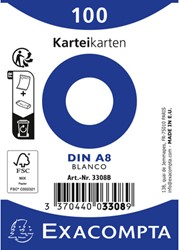 Exacompta Correspondentiekaart 55x74 A8 wit Blanco 205grams