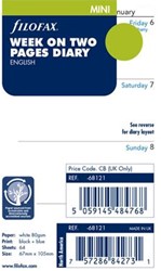 Filofax agendavulling mini week 2 pagina wit 2026