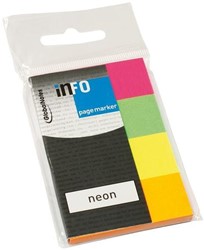 Info Page Markers papier neonmix 20x50mm, 4 kleuren