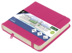 Kangaro Schetsboek 12x12cm hot pink PU HC 80 vel 140gr