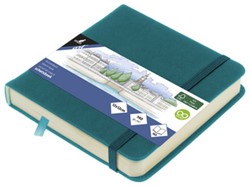 Kangaro Schetsboek 12x12cm dark turquoise PU HC 80 vel 140gr