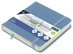Kangaro Schetsboek 12x12cm sky blue PU HC 80 vel 140gr
