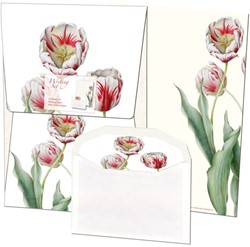Briefpapier met enveloppen: Tulipa Teyler, Anita Walsmit Sachs