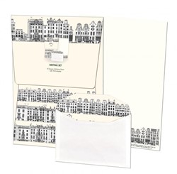Briefpapier met enveloppen Canal Houses, Caspar Jacobsz Philips, Collection Rijksmuseum A'dam