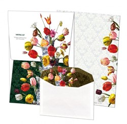 Briefpapier met enveloppen Bloemstilleven met Tulpenvaas, Roman Reisinger