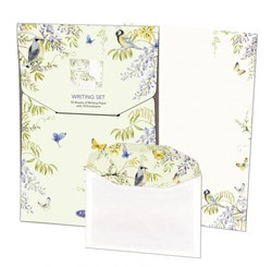 Briefpapier met enveloppen Vogels in blauweregen, Janneke Brinkman