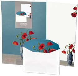 Briefpapier met enveloppen: Klaprozen, Ingrid Smuling