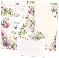 Briefpapier met enveloppen Hibiscus, Janneke Brinkman-Salentijn