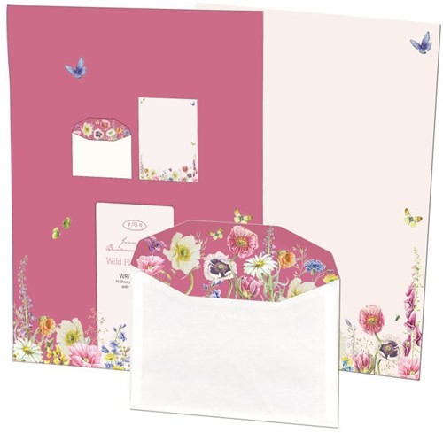 Briefpapier met enveloppen: Wild Flower Field, Janneke Brinkman-Salentijn