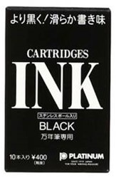 Platinum Dyestuff cartridge ink (box of 10) Black