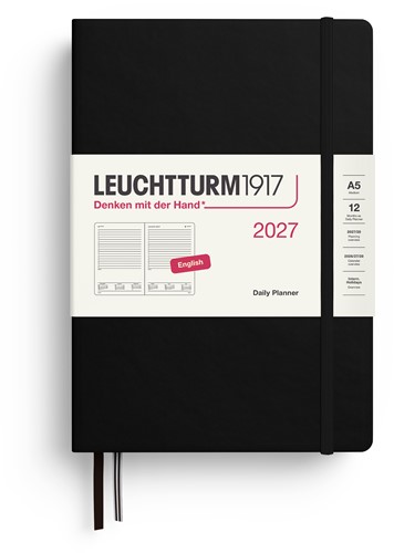 LEUCHTTURM1917 Daily Planner Medium (A5) 2027 Black