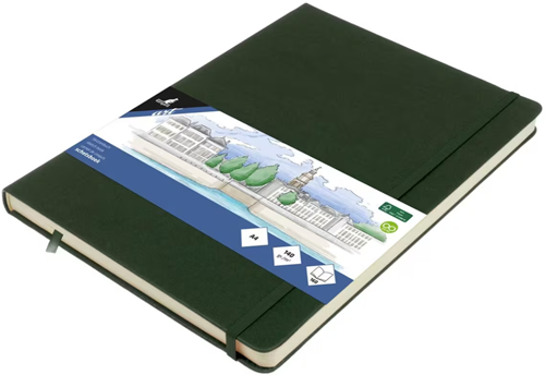 Kangaro Schetsboek A4 forest green PU HC 80 vel 140gr