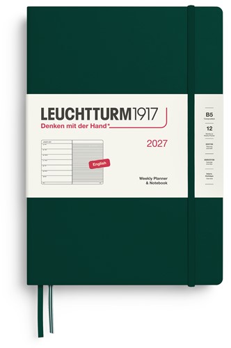 LEUCHTTURM1917 Weekly Planner & Notebook Composition (B5) 2027 Forest Green