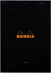 Rhodia Schrijfblok Black No.18 21x29,7cm 80gr. Lijn