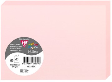 Pollen dubbele kaarten 110x155 rose 25 stuks
